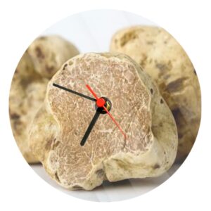 Orologio Vetro Tondo con Immagine Tartufo Bianco